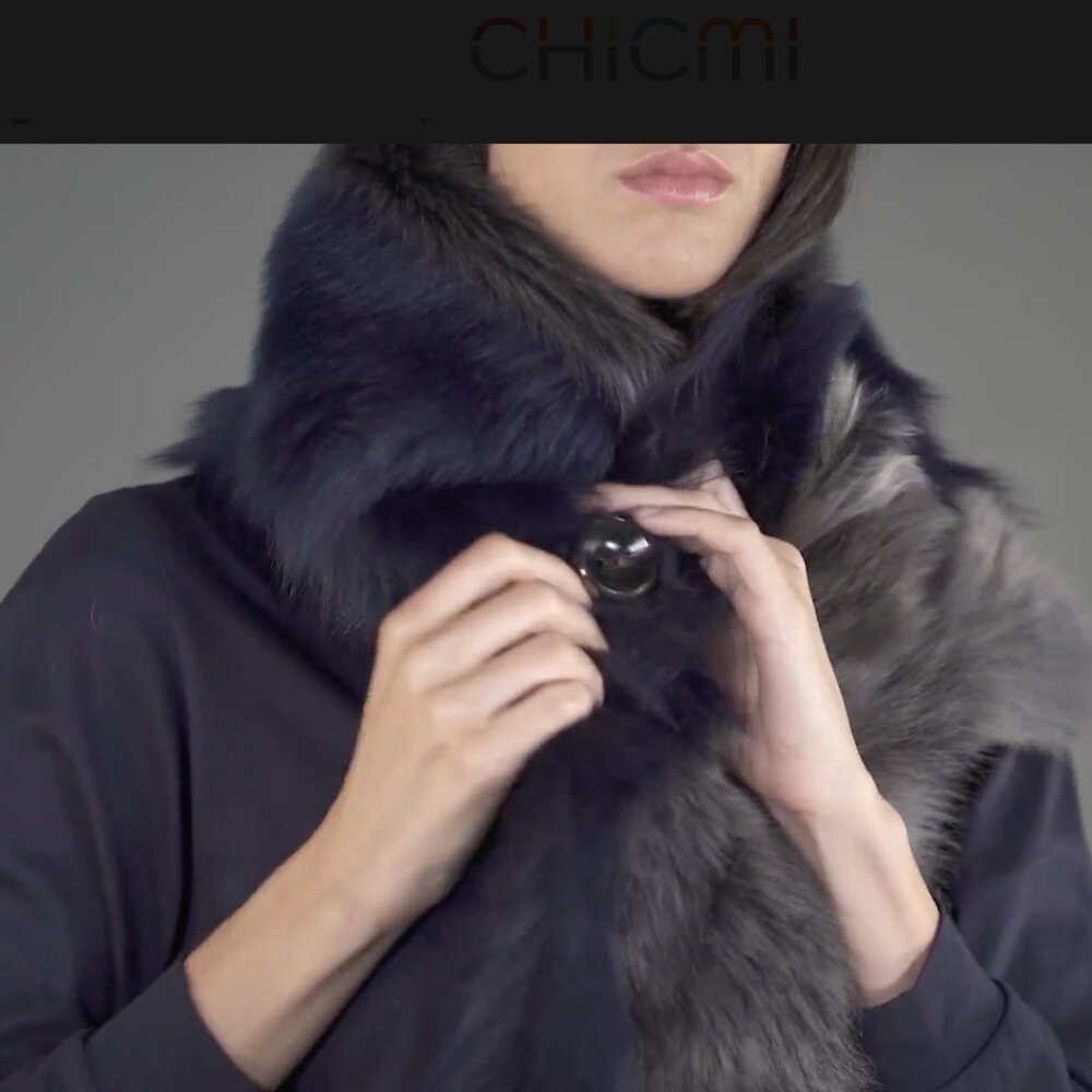 NWT Karl Donoghue shearling and velvet scarf - Picture 9 of 10